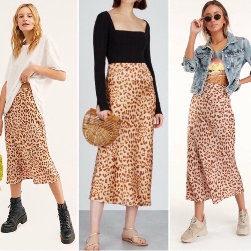 “FREE PEOPLE” Normani Leopard Maxi Skirt